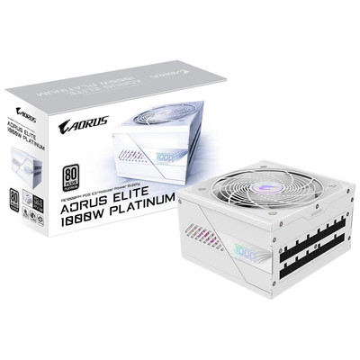 GIGABYTE AORUS ELITE P1000W ICE Fuente de Alimentaci&oacute;n - PCIe 5.0, 80 PLUS Platinum, Dise&ntilde;o completamente modular, Ventilador de 120 mm, Compatible con ATX 3.0, Enchufe UE (Espera 4 dias)